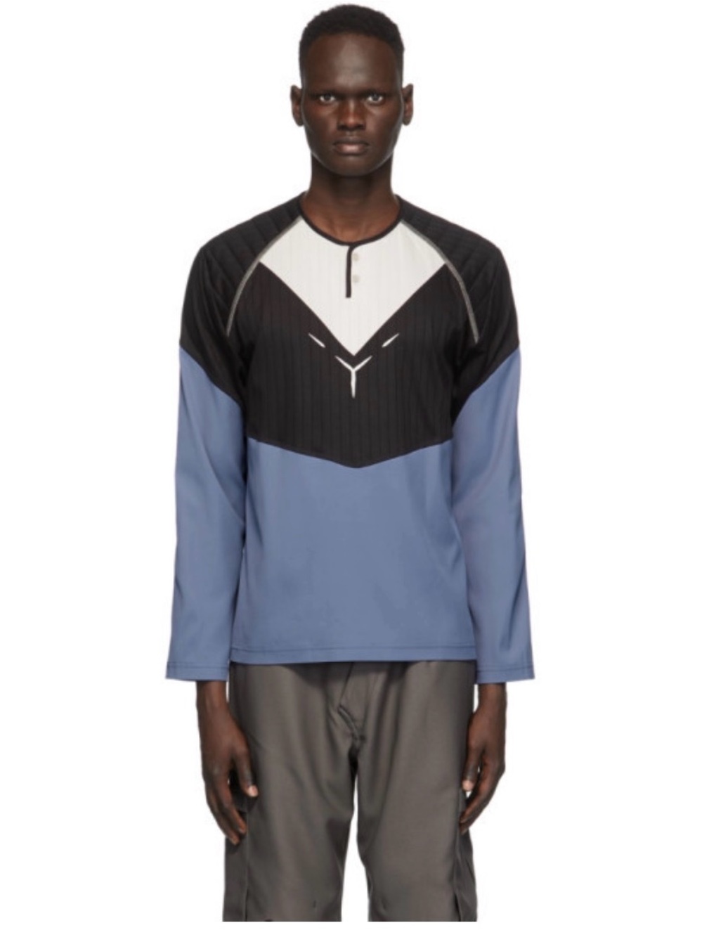 Kiko Kostadinov Blue Kenneth Jersey Long Sleeve T-Shirt AW20 Size 52